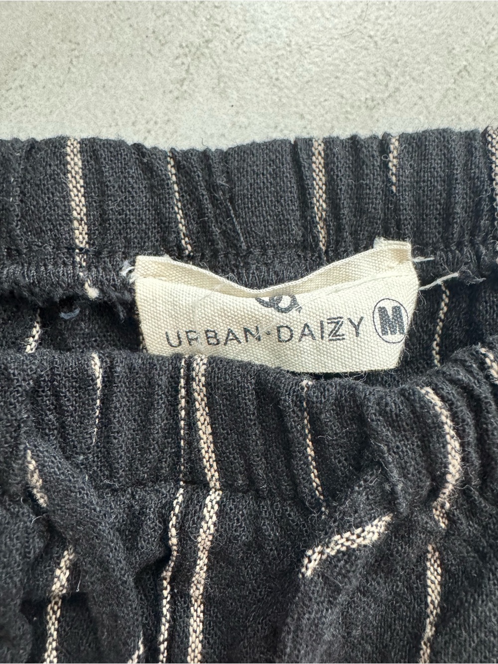 Women's Black Pinstripes Cotton/Linen Blend Pants S/M - Picture 2 of 9